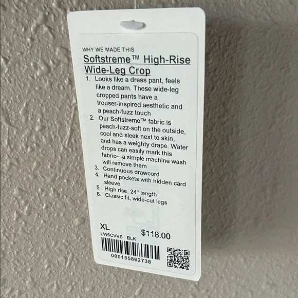 Softstreme High-Rise Wide-Leg Cropped Pant Lululemon NWT XL - Picture 5 of 6